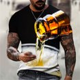 thumbnail image 2 of EQWLJWE Chemise d'Été For Men Men Casual Col Rond Pull Sleeve 3D Imprimé T-Shirt Imprimé Réaliste Shorts Sleeve Tops For Homme, 2 of 5