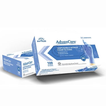 Nitrile Gloves, S-XL, Blue, Powder Free, 100/Box
