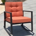 thumbnail image 2 of Patiojoy Fauteuil Berçant d'Extérieur en Osier, Berceuse à Glissière en Rotin, Fauteuil Inclinable, 2 of 9