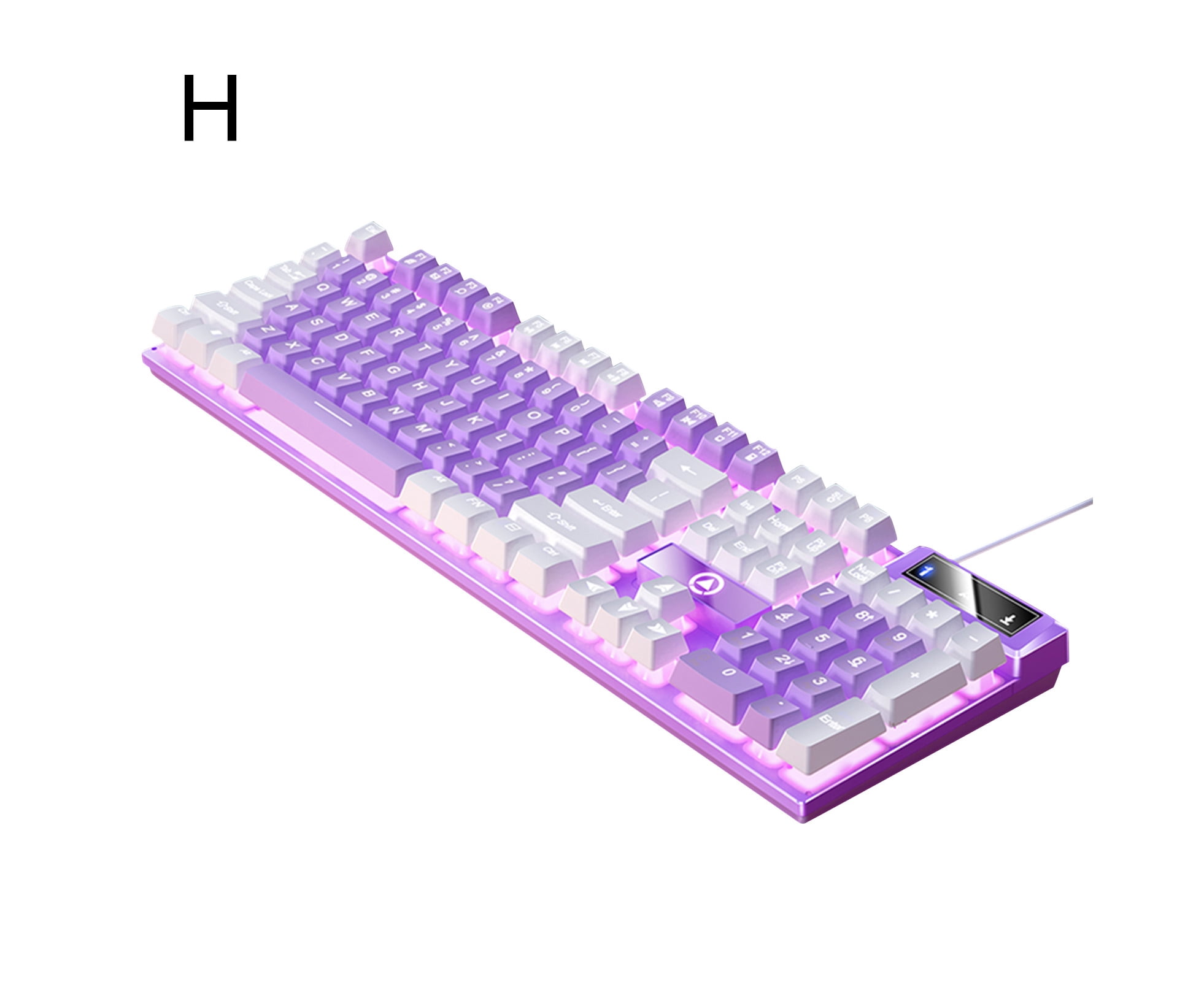 K500 Wired Keyboard Backlight Mechanical Feel Color Matching 104 Keys Computer E-sports Gaming Keyboard for Desktop - H