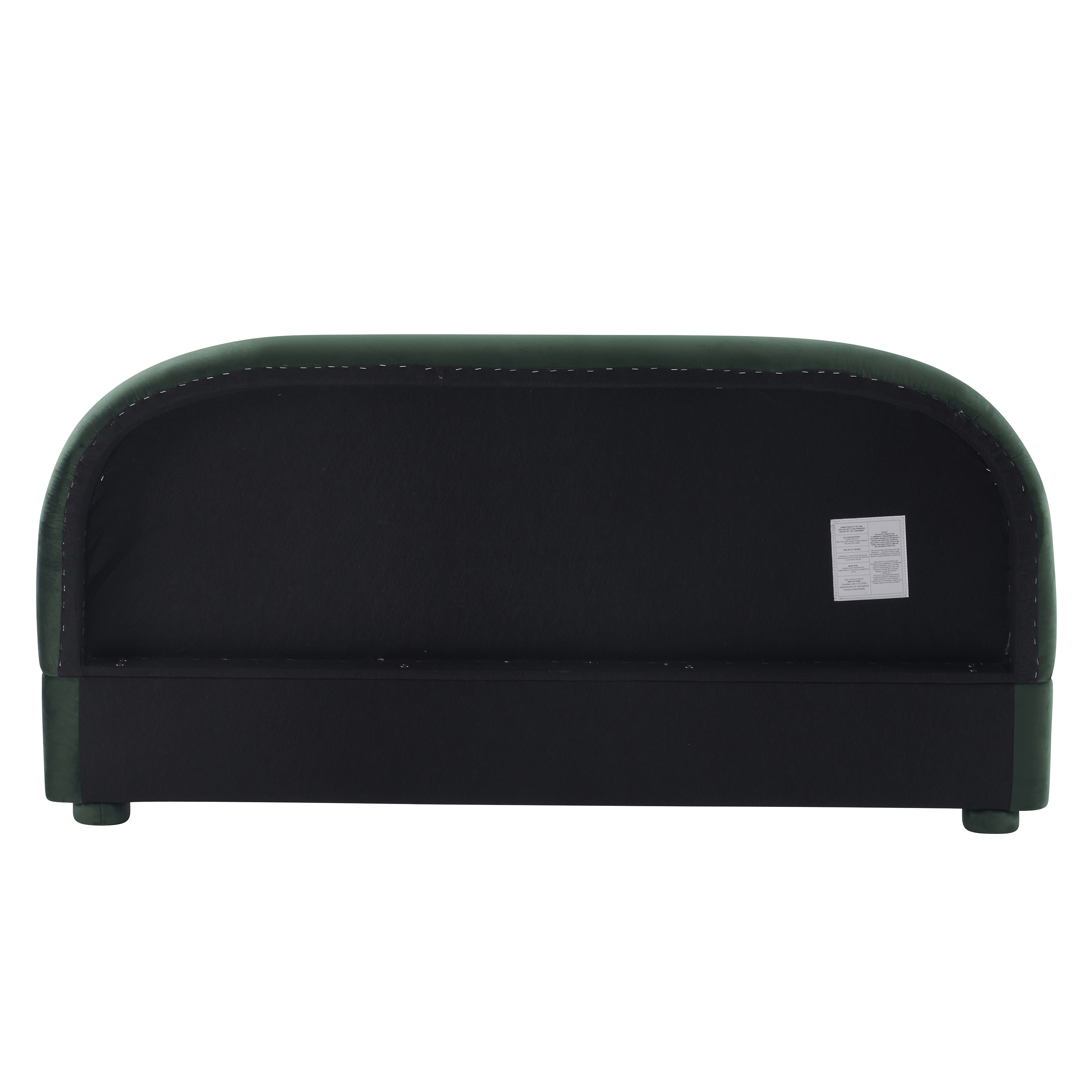 Noble House Lit rembourré Style King Cream, tête de lit en tissu texturé courbé avec structure solide, vert foncé