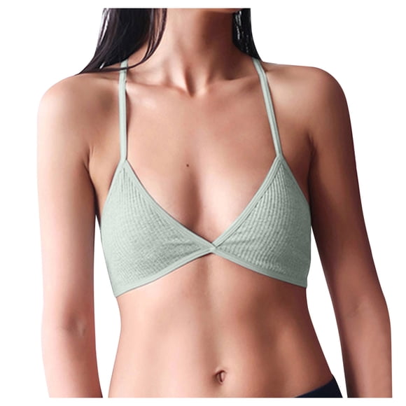 Zjloe7sa Ensemble de Lingerie pour Femmes Femmes Soutien-Gorge Léger Style Soutien-Gorge à Décolleté Plongeant sous-Vêtements Bonnet Lingerie Sans Armatures Soutien-Gorge Rehausseur Vert