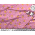 thumbnail image 2 of Soimoi Pink Cotton Poplin Fabric Cheese Slice & Rats Kids Fabric Prints By Yard 42 Inch Wide, 2 of 3