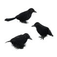 thumbnail image 1 of 3 Pcs Corbeaux d'Halloween Noirs Simulation Plume Corbeau Modèle Animal Corbeaux d'Halloween Style A, 1 of 9