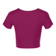 thumbnail image 5 of JIRNDf Hauts pour Femmes T-Shirts d'Été Tendance Mode Manches Courtes Mignon Court Basique Col Rond Coupe Ajustée Blouse pour Femmes Tunique Décontractée Hauts Or Rose m, 5 of 5