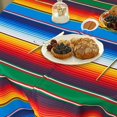 thumbnail image 5 of Nappe d'Extérieur Imperméable avec Trou pour Parasol pour Table Ronde 60x60 Pouces Nappe de Patio à Rayures Mexicaines avec Fermeture Éclair, 5 of 5