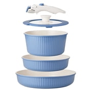Koch Systeme CS 5‑Piece Induction Cookware Set with Detachable Handle, Space‑Saving Pots & Pans Set for All Stovetops