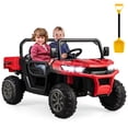 thumbnail image 1 of Gymax Camion-Benne pour Enfants 24 V Camion Électrique 2 Places avec Télécommande Rouge, 1 of 9