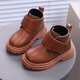 thumbnail image 2 of Children's Winter Solid Color Cropped Leather Boots British Style Boots, 2 of 6