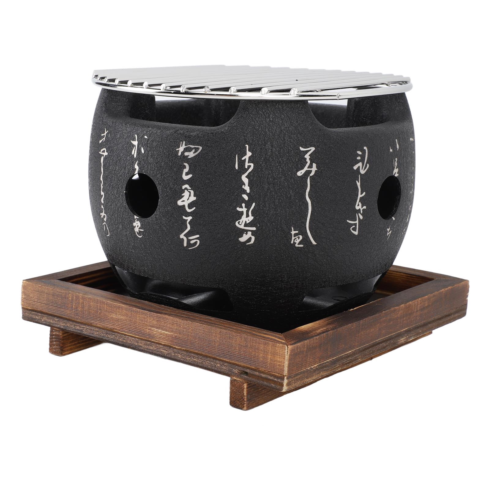 Japanese Style BBQ Grill, Mini Portable Food Charcoal Barbecue Stove, Round Aluminum Alloy Hibachi Grill Charcoal Stove Household Barbecue Tool for Household Camping Indoor