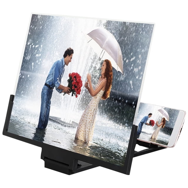14 Inch Screen Magnifier for Cell Phone Folding 3D HD Magnifying Radiation Protection Screen Enlarger Foldable Phone Stand with Screen Amplifier for Movies Videos and Gaming