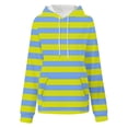 thumbnail image 3 of FAIWAD Womens Striped Drawstring Hoodies Casual Long Sleeve Color Block Pullover Tops Drop Shoulder Loose Sweatshirts, 3 of 5