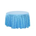 thumbnail image 1 of Diameter 23.6 Inch Round Tablecloth Washable Polyester Table Cloth Decorative Table Cover for Wedding Party Dining Banquet Blue Sequin, 1 of 2