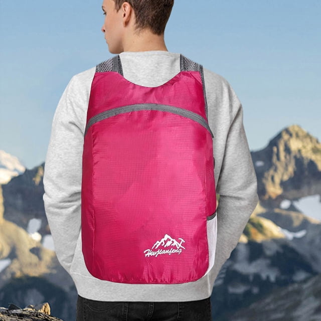 Sac à Dos de Sport Léger et Pliable pour l'Extérieur, Sac de Jour de Voyage en Polyester, Sac à Dos de Randonnée Compact avec Sangles Respirantes, Sac à Dos Résistant à l'Eau et Compact pour le Voyage