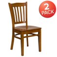 thumbnail image 3 of 2 Pk. HERCULES Series Vertical Slat Back Cherry Wood Restaurant Chair, 3 of 8