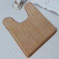 thumbnail image 3 of U-shaped Toilet Mat Water Absrobent Non-slip Elastic Skin-friendly Bathroom Rug Pad Bath Rug Showering Protection Household Home Coffee Color 50*60cm, 3 of 8