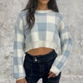 thumbnail image 2 of cfhntfmh Cropped Sweaters for Women 2024 Fall Trendy Oversized Sweaters Long Sleeve Round Neck Pullover Tops, 2 of 3