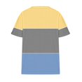 thumbnail image 4 of Timegard Plus Size Top for Women Notched V Neck Drop Shoulder Color Block Short Sleeve Casual Blouse, 4 of 5