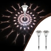 RXIRUCGD Walkway Outdoor Solar Lights Solar Pathway Lights 2 Pack, Modern Solar Path Lights Outdoor Waterproof, Perfect Solar Lights for Backyard, Lawn, Driveway, Walkway, Garden Decorative