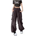 thumbnail image 1 of RKSTN Womens Pants Ladies' Solid Color High Waist Wide Leg Casual Drawstring Work Pants Loose Fitting Long Pants, 1 of 5