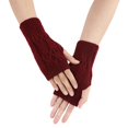 thumbnail image 1 of Ladies Warm Knit Fingerless Gloves Convertible Mittens Fashion Flowers, 1 of 6