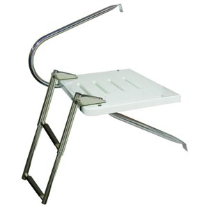 3-Step O/B Plate-forme Transom W/1 Armes 316 Télescoping Mt Bottom
