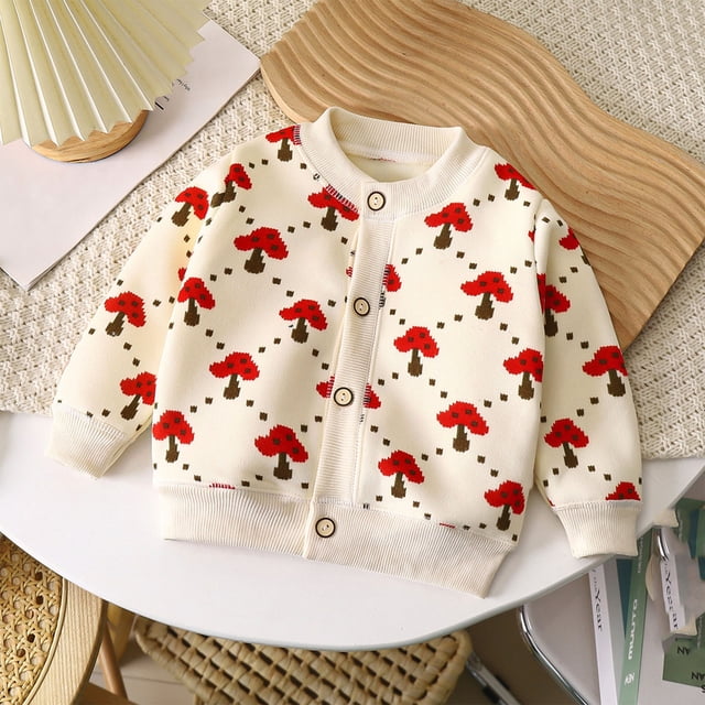 QIPOPIQ Girls Cardigan Uniform Sweater Long Sleeve Button Down Fall Winter Knit Tops for Kids Clearance