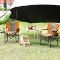 thumbnail image 2 of GloryStar Folding Camping Chair for Adults, Heavy Duty and Portable Director Chair for RV, Beach, Garden, Deck, or Yard, Features a Sturdy Side Table, Accessible Side Pocket, and Beverage Holder, 2 of 8