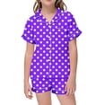 thumbnail image 4 of MIASHUI Ensemble de Pyjama 2 Pcs pour Garçons et Filles à Pois Boutonné, Violet, 4-5 Ans, 4 of 4
