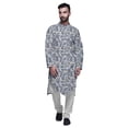 thumbnail image 1 of Atasi Printed Designer Rayon Button Down Casual Kurta With Pajama For Men, 1 of 4