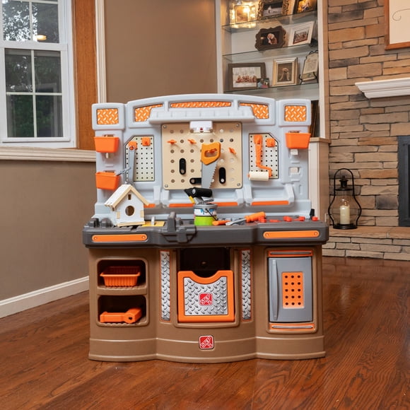 Step 2 Big Builders Pro Workshop Kids Workbench with Large Workspace, Electronic Elements and Plenty of Storage