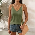 thumbnail image 2 of Sentmoon Summer Tops for Women T Shirt Women Linen V Neck Strappy Backless Tank Solid Color Sleeveless T Shirt Breathable Trendy Unique Summer for Layering or Going Out Top Shirt, 2 of 7