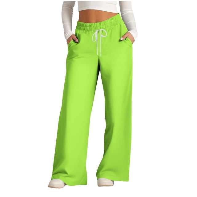 Pants for Women, Womens Fashionable Striped Printed Drawstring Wide Leg Pants