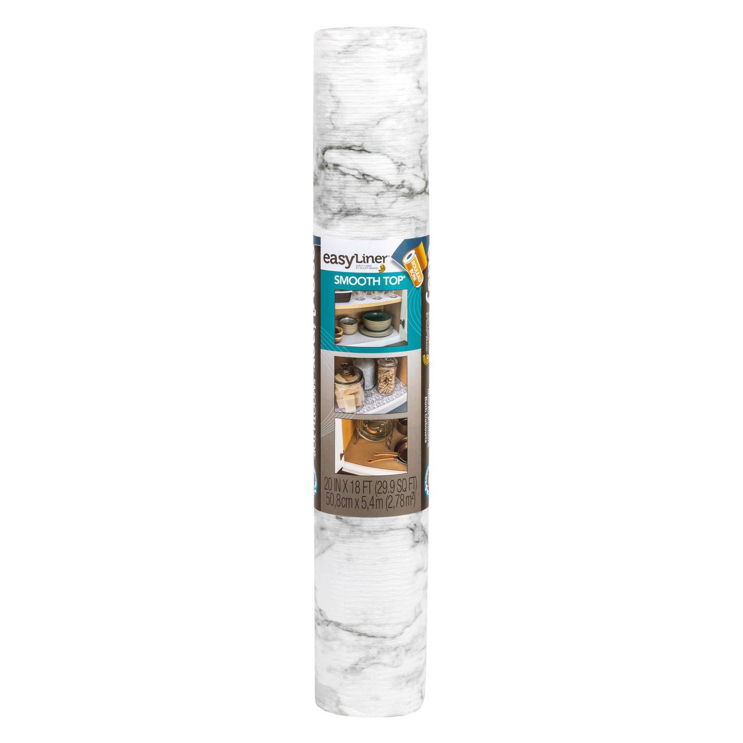 Smooth Top EasyLiner Brand Shelf Liner, Gray Marble, 20 in. x 6 ft.