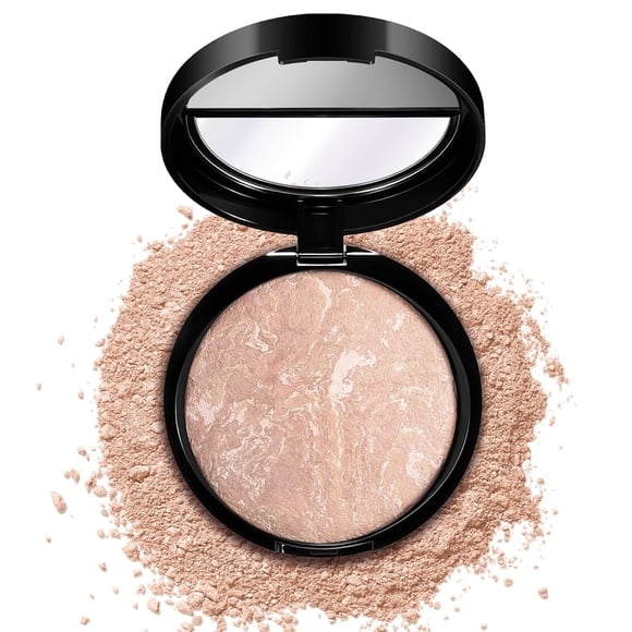 Baked Luminous Pressed Powder–Glow-Infused Foundation,Highlighter & Setting Powder in One–Color-Correcting,Oil-Control,Long-Lasting Coverage for All Skin Tones