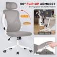 thumbnail image 4 of BestOffice Ergonomic High-Back Office Computer Chair, Adjustable Swivel Task Chair with Headrest & Flip-Up Armrests, Grey, 4 of 7