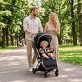 thumbnail image 2 of INFANS Travel Stroller, Lightweight Compact Baby Stroller for Airplane with One-Hand Fold, Multi-Position Recline, Canopy, 4 Wheel Suspension, Storage Basket, 2 of 9