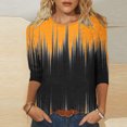 thumbnail image 1 of Chemisier pour Femmes T-shirt Décontracté Imprimé à Col Rond à Manches 3/4 Haut Ample, 1 of 1