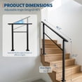 thumbnail image 2 of 4-Step Outdoor Stair Handrail Kit Adjustable Black Aluminum and Iron Safety Railing for Porch Steps Easy Assembly Includes All Hardware and Gloves 2-Pack, 2 of 9