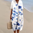 thumbnail image 2 of TJAZFJPA Robe Maxi à Manches Longues Mode Femme Été Style Plage Imprimée Col en V Manches 5/4 Robe Décontractée (1) Robes Tube pour Femmes Robes d'Été Canada, 2 of 5