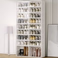 thumbnail image 5 of ANTBOX 9-Tier Stackable Shoe Organizer Cabinet with Magnetic Door, Portable Folding Design - Clear, 5 of 5