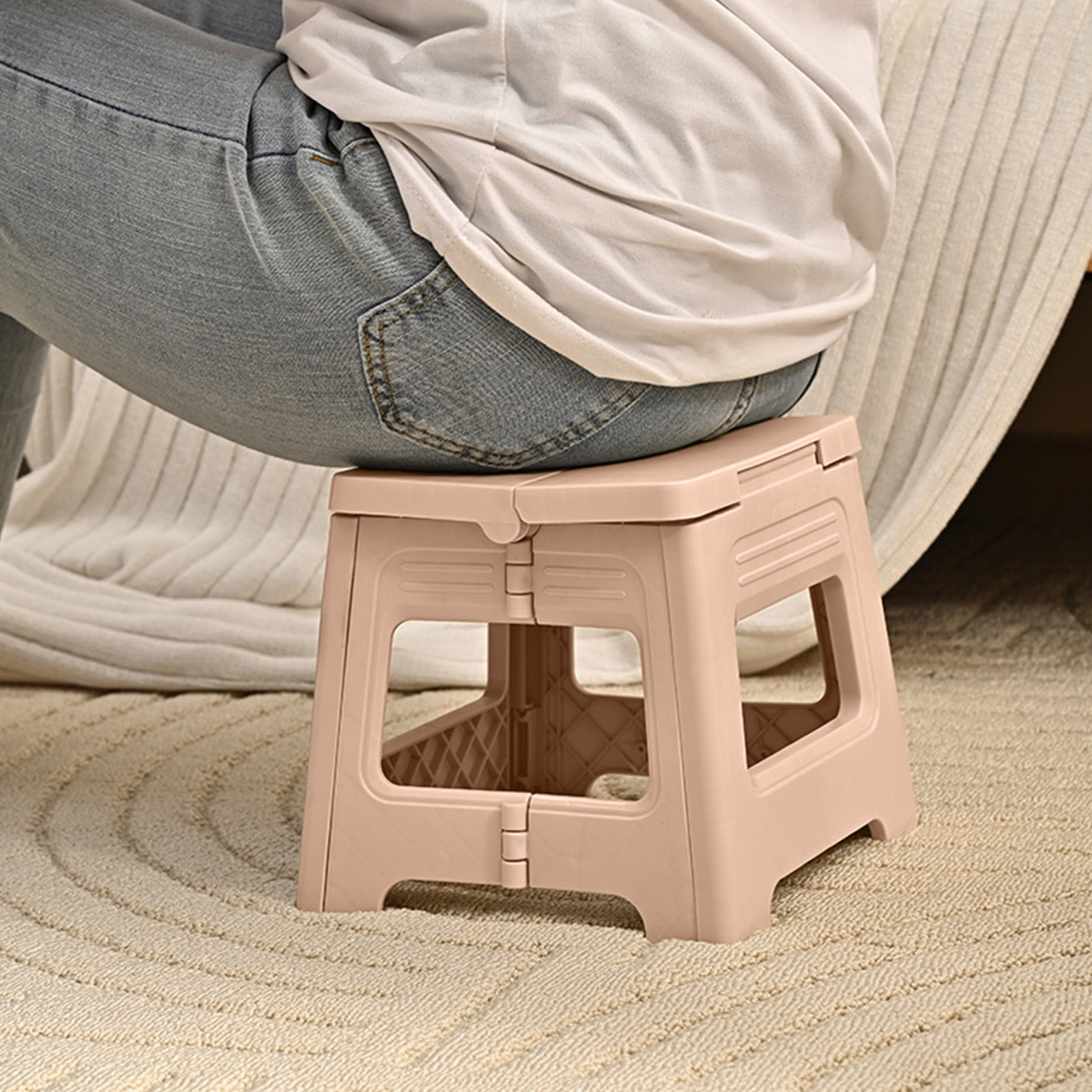 Todaioua Plastic Folding Stool for Adults - Portable Step Stool, Space-Saving Foldable Chair for Living Room, Kitchen, Bathroom, Outdoor, Office, Home Use