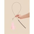 thumbnail image 2 of 1pc Random Color Feather Decorated Cat Teaser Wand Toy, Durable Chew Toy And Bell & Suction Cup Indoor Interactive Cat Toy, 2 of 5