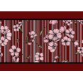 thumbnail image 2 of IBA Indianbeautifulart Tissu à Rayures Rouges et Fleurs Florales en Dentelle pour Couture, Bordure en Velours, Imprimé Dentelle 9 Yards 2 Pouces, 2 of 2
