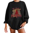 thumbnail image 2 of Tenues de Sortie pour Femmes Mode Femmes Décontracté Imprimé Col Rond Manches Longues T-Shirt Ample Blouse d'Automne Chandail Sans Capuche Chandail en Molleton Invité de Mariage pour Femmes en Liquidation, 2 of 5