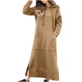 thumbnail image 2 of Gspmoly Robe pour Femmes, Robe Longue à Col Rond d'Hiver Chaude de Mode pour Femmes à Manches Longues avec Poche, Robes de Vacances pour Femmes jusqu'à 60 % de Rabais, 2 of 6