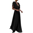 thumbnail image 1 of Ketyyh-chn99 Robes de Printemps pour Femmes 2024 Robes de Soirée pour Mariage Longue Robe de Soirée Dos Nu Col en V Élégante Robe de Cocktail pour Fête Noir,P, 1 of 5