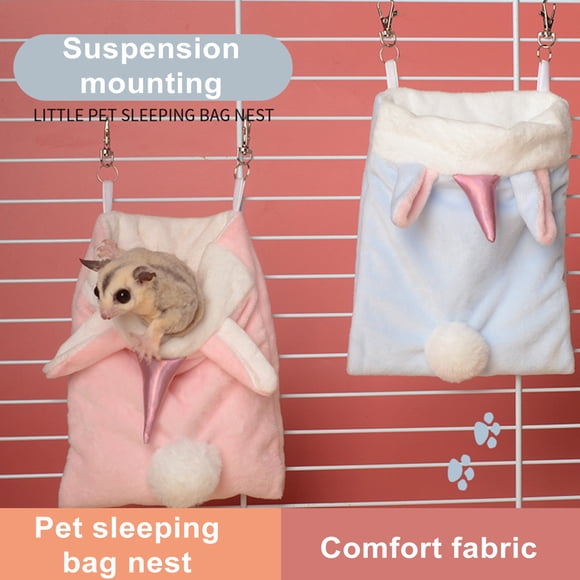CBFFDC Hamac Confortable pour Animaux de Compagnie Espace de Repos Décor Oreilles Mignonnes Cage Hamac Suspendu Lit Superposé Cochon d'Inde Hamster en Peluche