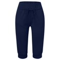 thumbnail image 4 of Stylish Solid Tone Everyday Capri Pants for Women Comfortable Stretch Fabric Versatile Wear, 4 of 5