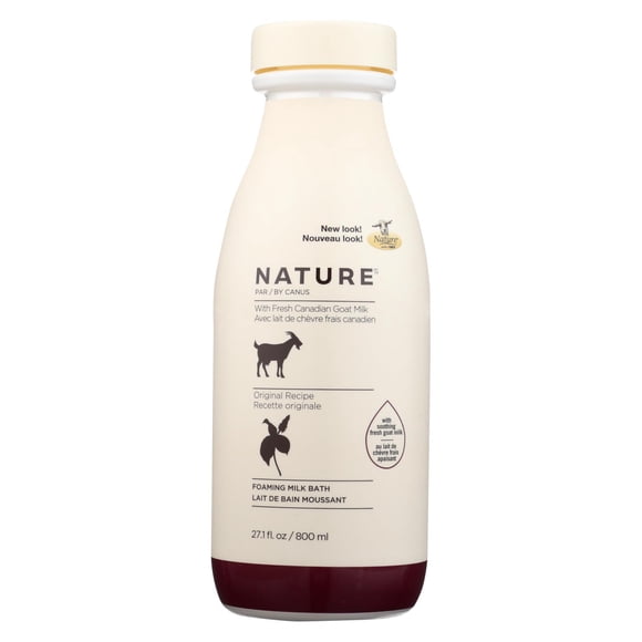 Nature by Canus Foaming Milk Bath With Smoothing Fresh Canadian Goat Milk, Original, 27.1 Fl Oz
